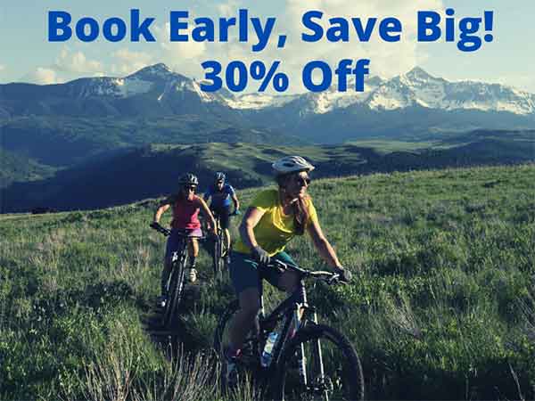 book early, save 30%
